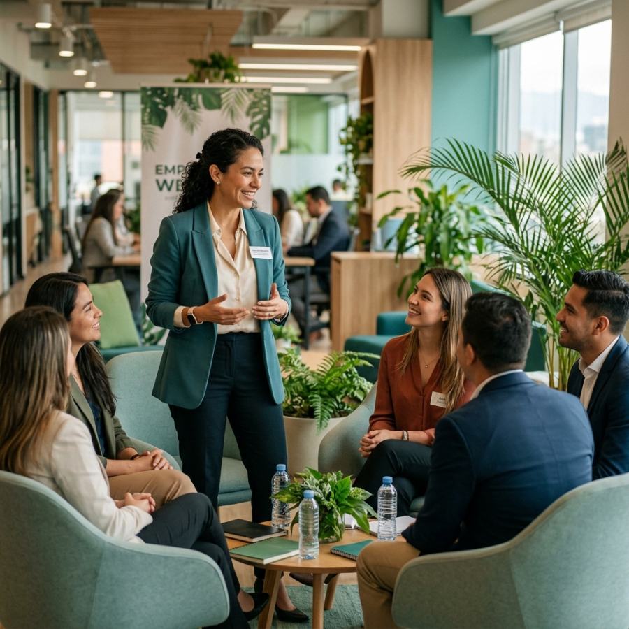 Equipo Yantra en sesión de bienestar corporativo
